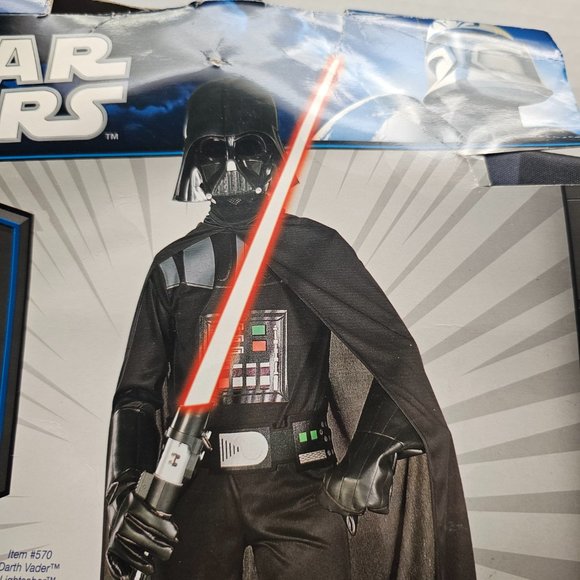 New Kid Child Star Wars Darth Vader Black Costume Mask Large 12 -14 Rubies 8-10 - Picture 4 of 14